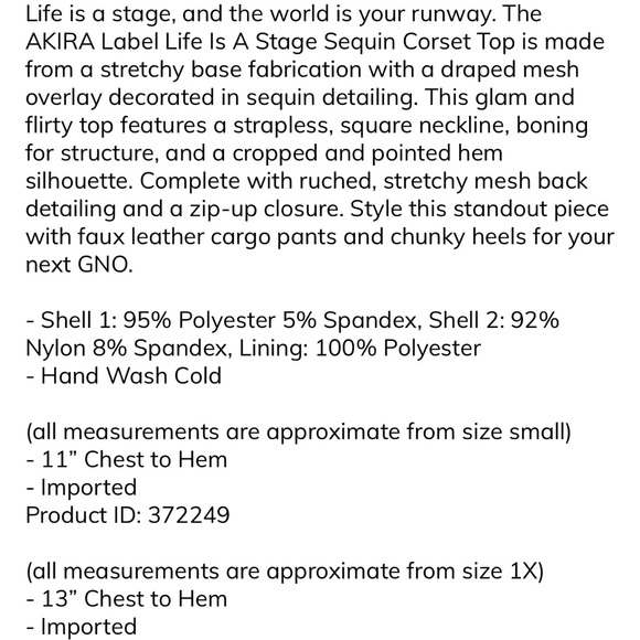 Silver Sequin Corset Top - Picture 7 of 7